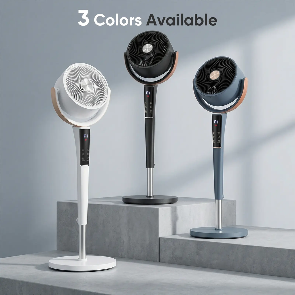 Finally a Silent Bedroom Fan! 20dB DC Air Circulator, 1050CFM Airflow, Adjustable Height with LED Light & Remote
