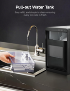 Portable Countertop Nugget Ice Maker | 40Lbs Daily Pebble Sonic Ice, Self-Cleaning Design with Ice Basket and Scoop for Indoor Daily Use
