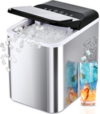 Countertop Nugget Ice Maker, Ready in 8 Mins, 35lbs/24H Self-Cleaning Portable Sonic Ice Maker with Ice Scoop and Basket, Chewable Pellet Ice Machine for Home Party RV Camping