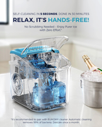 Portable Countertop Ice Maker with Ergonomic Handle, 6 Mins Fast Ice Making 9 Cubes, 26lbs Per Day Auto-Clean Ice Machine with Ice Basket & Scoop for Indoor Outdoor Use