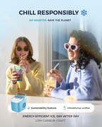 Portable Countertop Ice Maker with Ergonomic Handle, 6 Mins Fast Ice Making 9 Cubes, 26lbs Per Day Auto-Clean Ice Machine with Ice Basket & Scoop for Indoor Outdoor Use