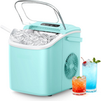 Fast Making Countertop Ice Maker, 9 Ice Cubes Ready in 6 Minutes, 26lbs 24Hrs Portable Ice Machine with Handle Auto-Cleaning Design for Home Kitchen RV Camping