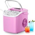 Auto-Cleaning Portable Countertop Ice Maker, 26lbs Daily Ice Production, Quick 6 Mins 9 Cubes Making, Compact Ice Machine with Basket Scoop Handle for Camping Kitchen RV