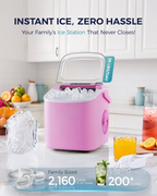 Auto-Cleaning Portable Countertop Ice Maker, 26lbs Daily Ice Production, Quick 6 Mins 9 Cubes Making, Compact Ice Machine with Basket Scoop Handle for Camping Kitchen RV