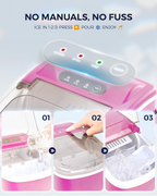 Auto-Cleaning Portable Countertop Ice Maker, 26lbs Daily Ice Production, Quick 6 Mins 9 Cubes Making, Compact Ice Machine with Basket Scoop Handle for Camping Kitchen RV