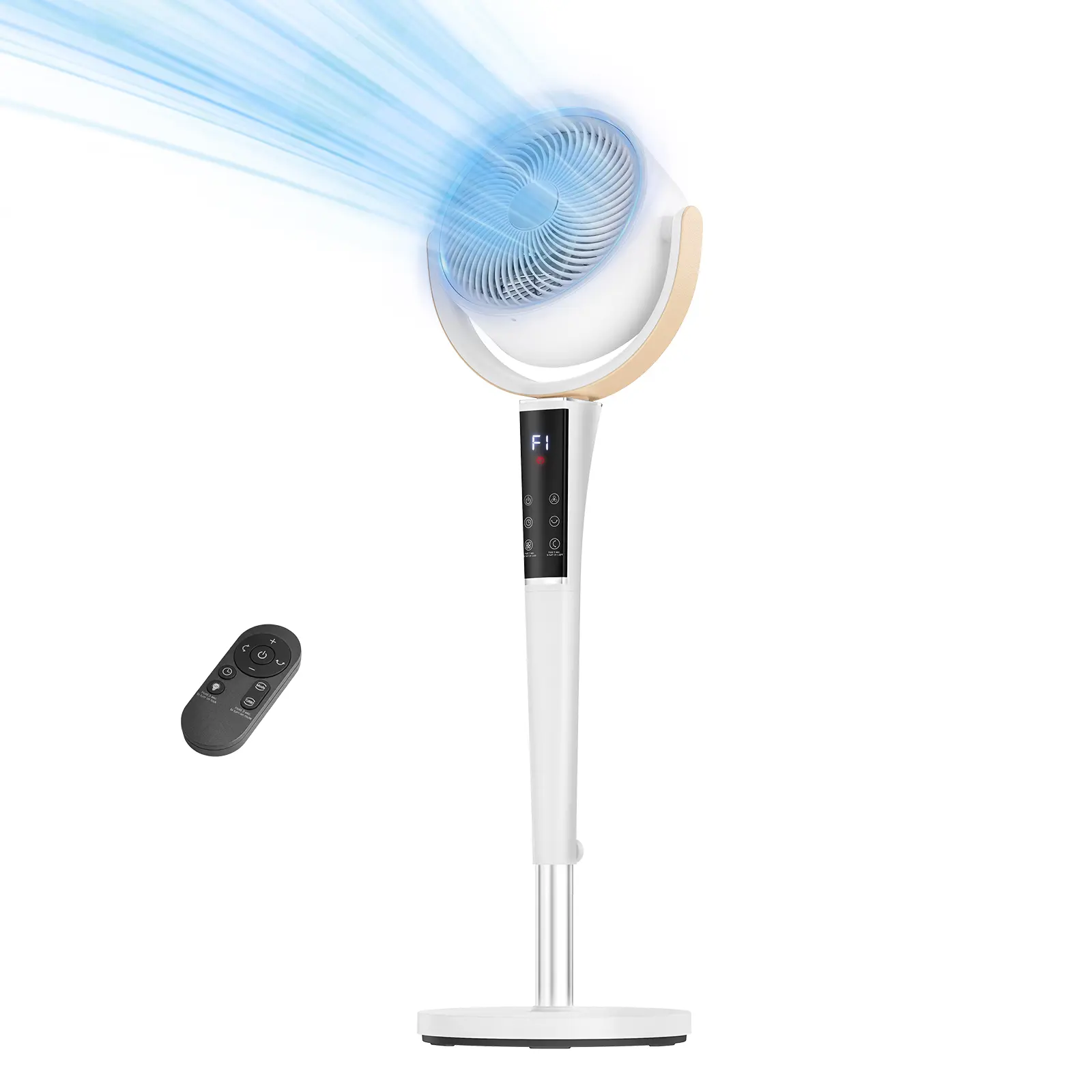 Finally a Silent Bedroom Fan! 20dB DC Air Circulator, 1050CFM Airflow, Adjustable Height with LED Light & Remote