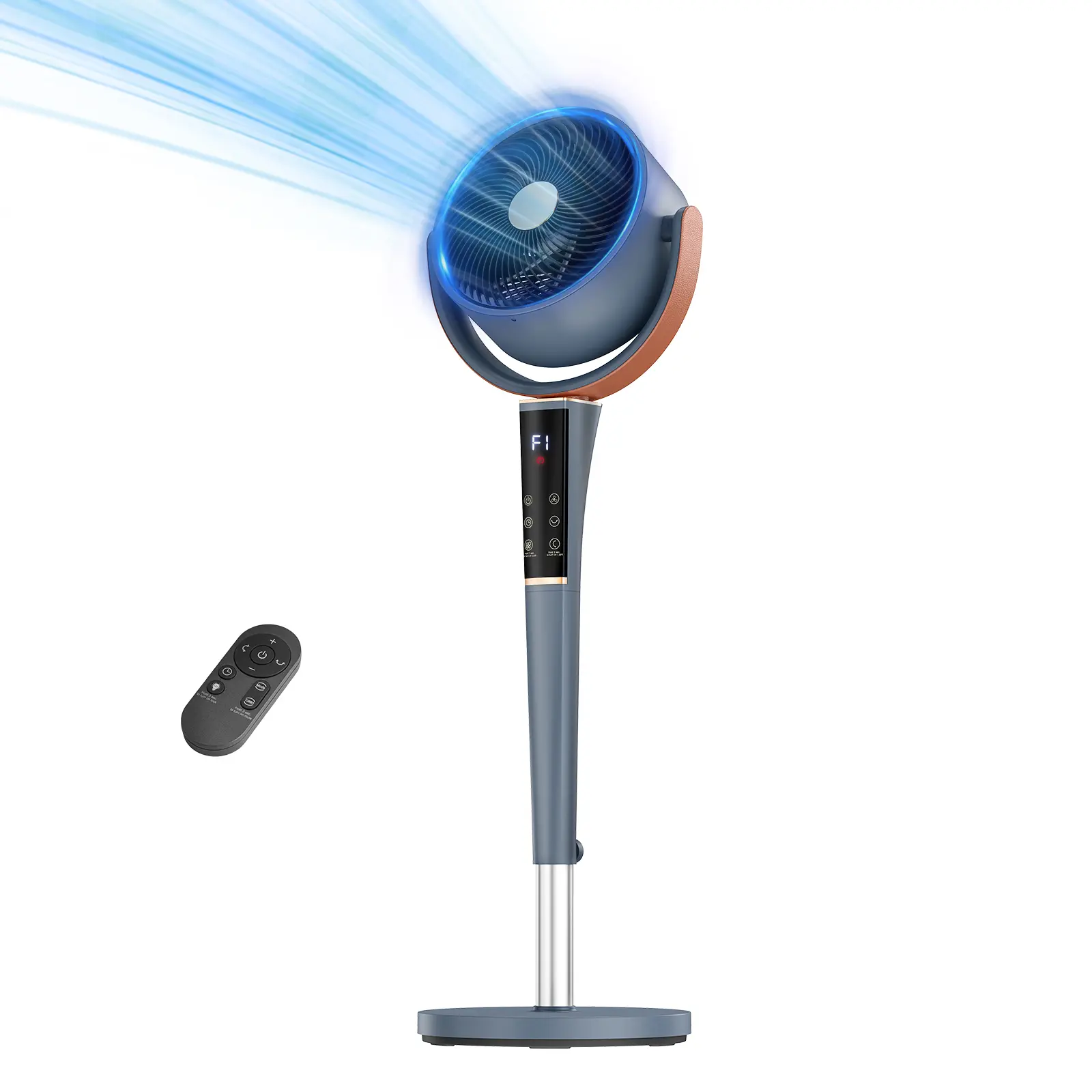 Finally a Silent Bedroom Fan! 20dB DC Air Circulator, 1050CFM Airflow, Adjustable Height with LED Light & Remote