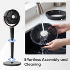 Finally a Silent Bedroom Fan! 20dB DC Air Circulator, 1050CFM Airflow, Adjustable Height with LED Light & Remote