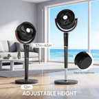 Finally a Silent Bedroom Fan! 20dB DC Air Circulator, 1050CFM Airflow, Adjustable Height with LED Light & Remote